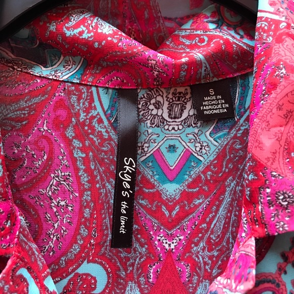Bright colored paisley blouse! - Picture 2 of 2